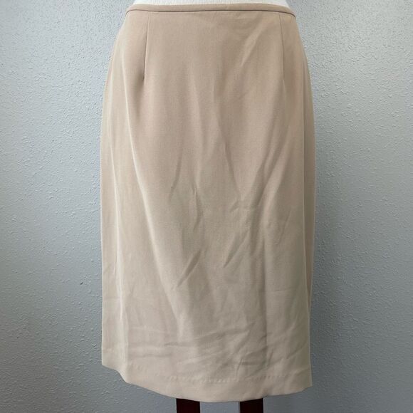NWT Dressbarn Tan Midi Skirt Size 10 - Picture 1 of 5